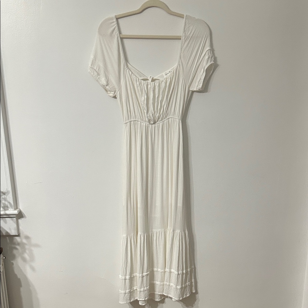Accent the Label White Cottagecore Dress Squared Neck Milkmaid Bridal Medium